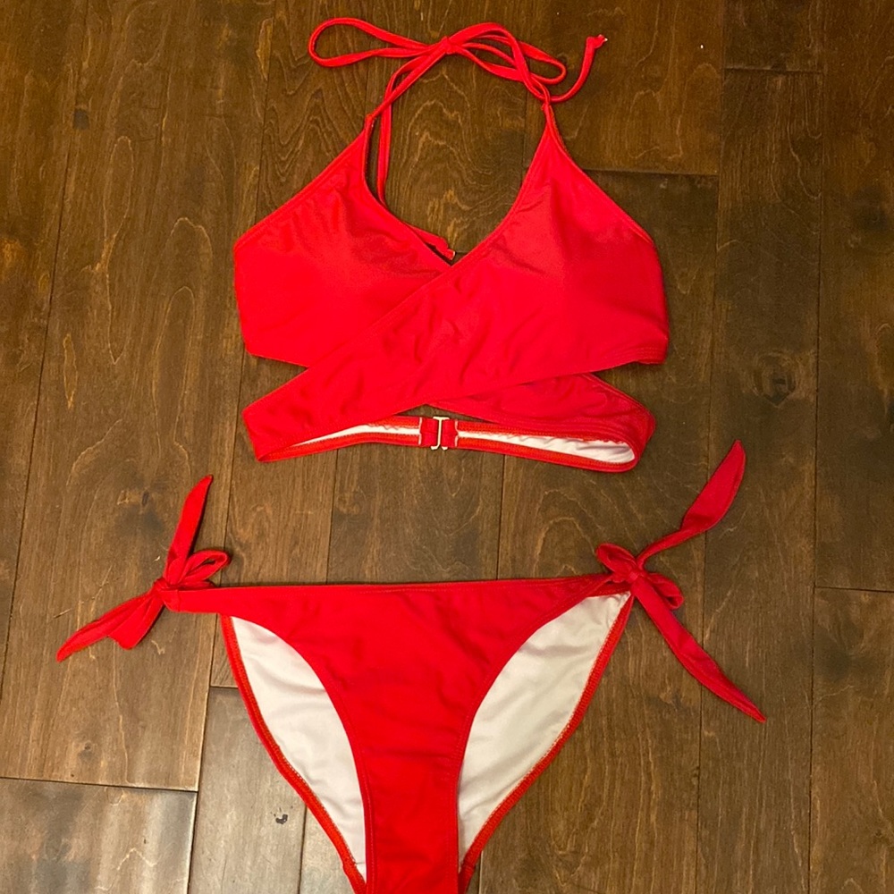 Red Bikini set Shein size xs fits like a S/M